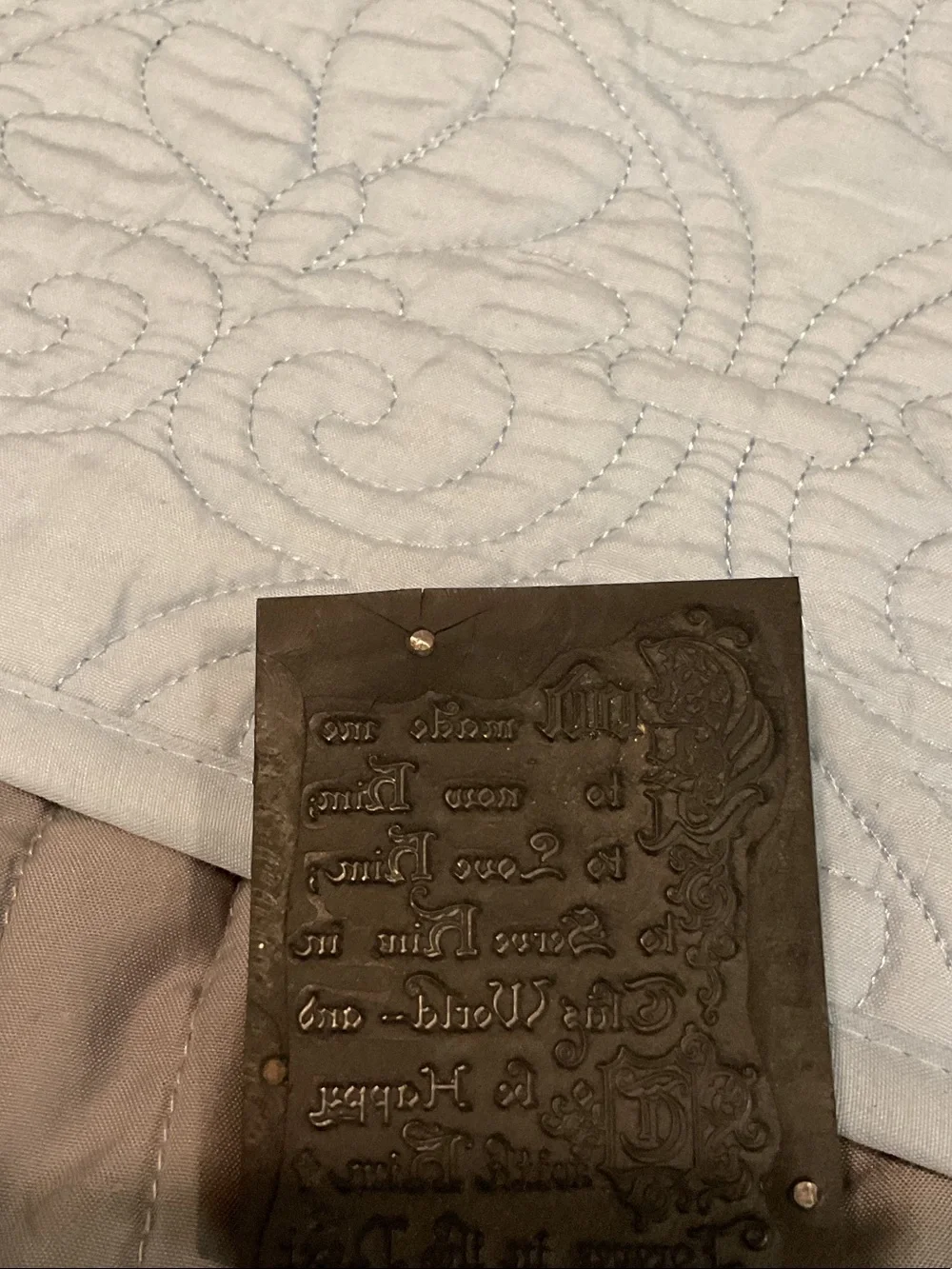 Vintage letterpress printing block.